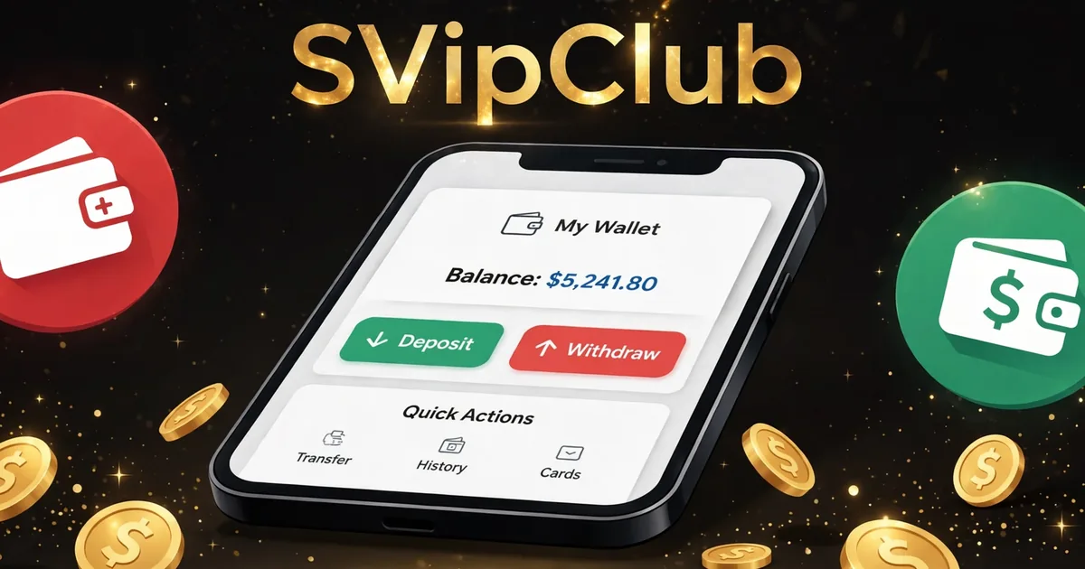 SVipClub deposit and withdrawal screen with JazzCash and EasyPaisa payment options in Pakistan