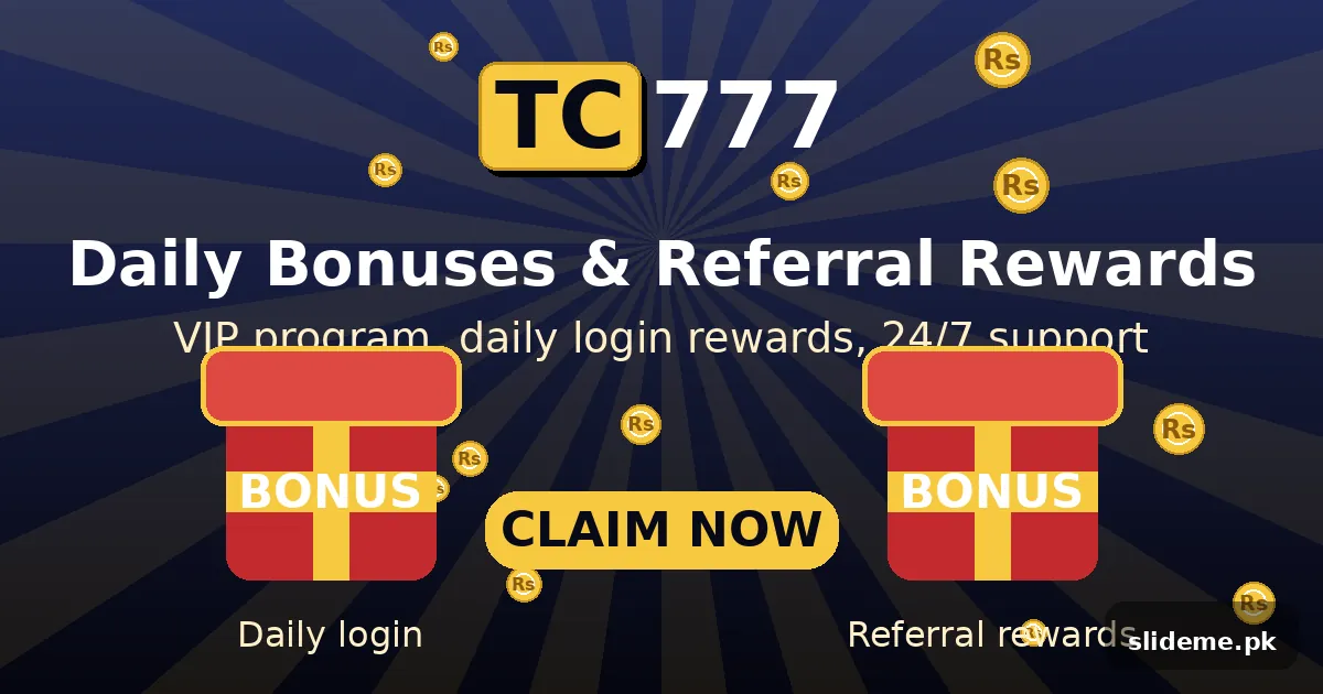 TC777 bonuses — daily login rewards and referral offers