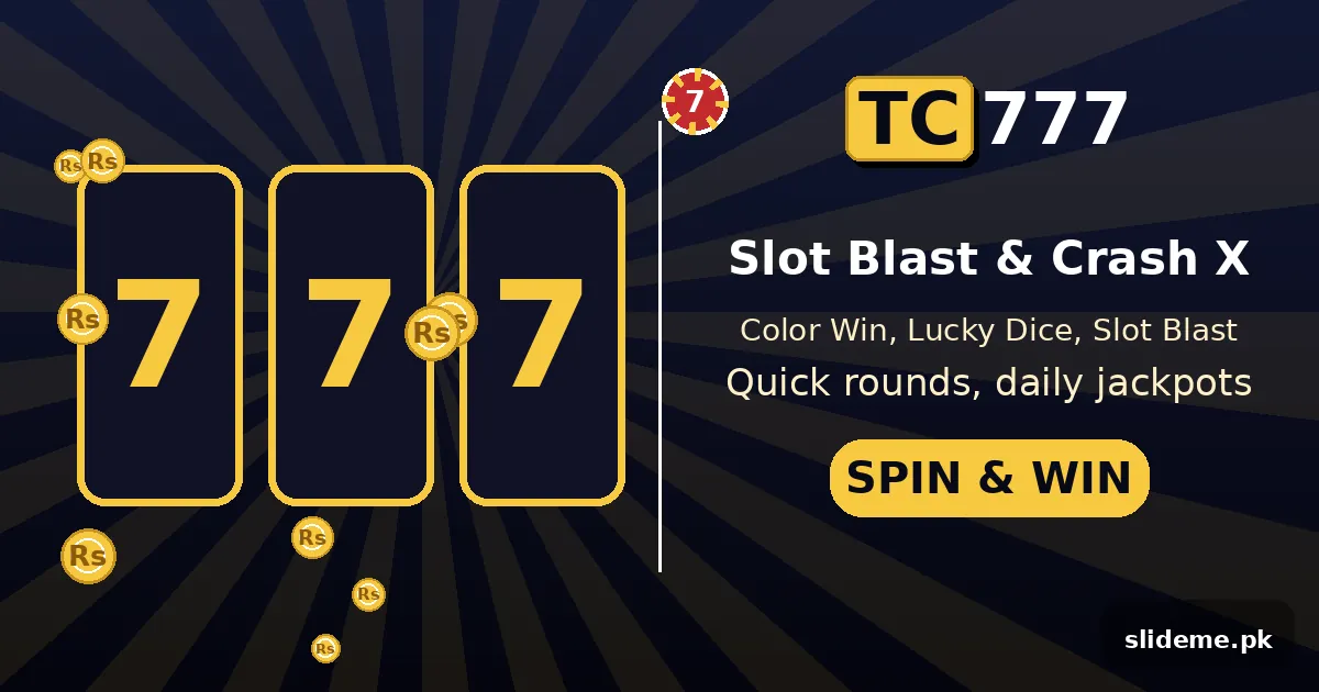 TC777 slot and crash games — Slot Blast, Crash X and Color Win