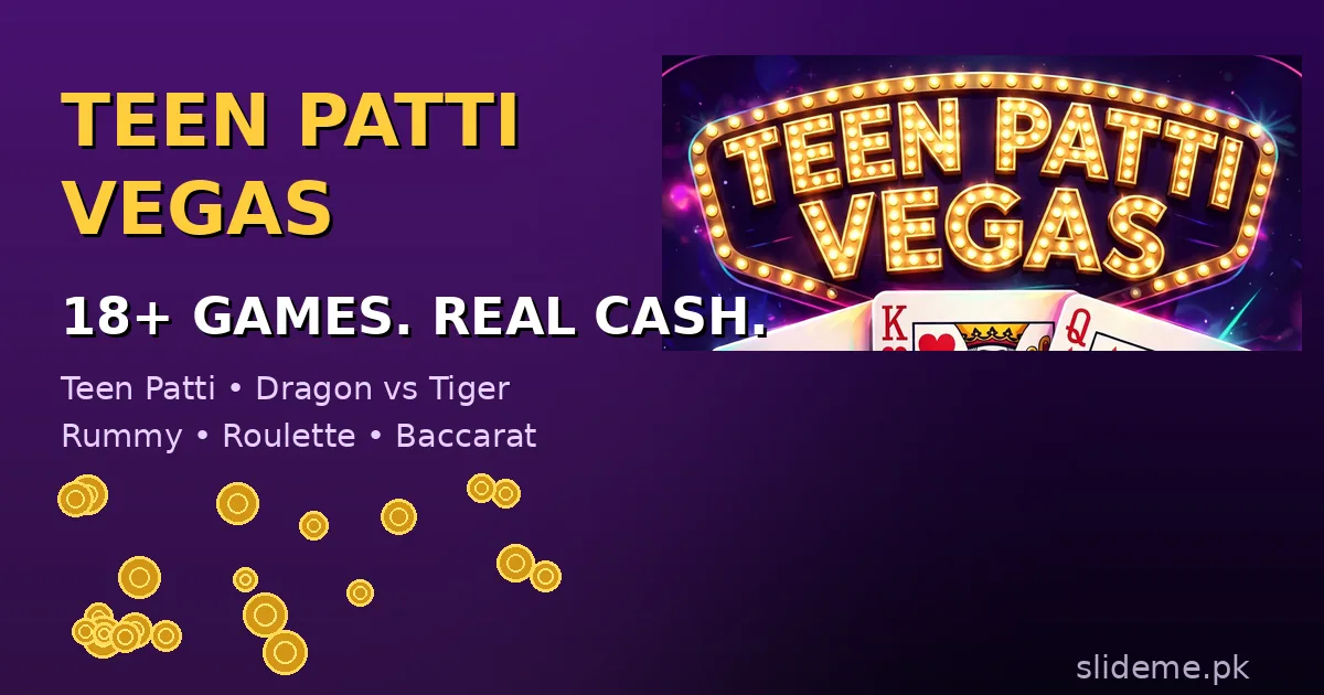 Teen Patti Vegas game lobby — 18+ games including Teen Patti, Dragon vs Tiger, Rummy and Roulette