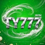 TY777 app logo with chrome letters on green