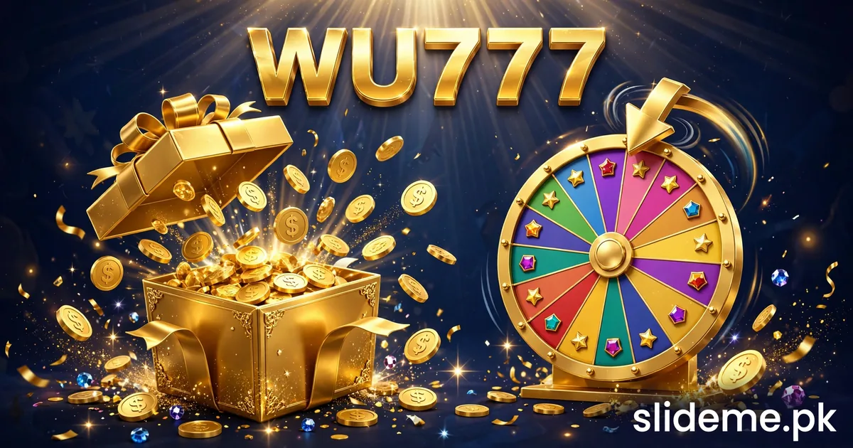 WU777 bonus rewards with gift box and prize wheel