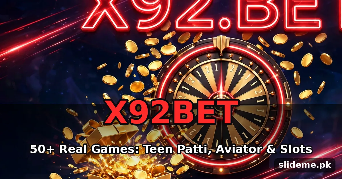 X92Bet games lobby with Teen Patti, Aviator, Jili slots and roulette in neon red style