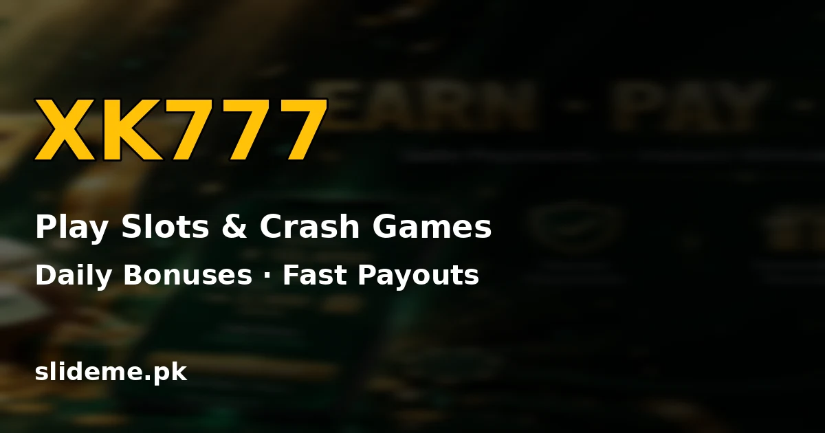 XK777 Game promo banner — play slots and crash games with daily bonuses and fast payouts