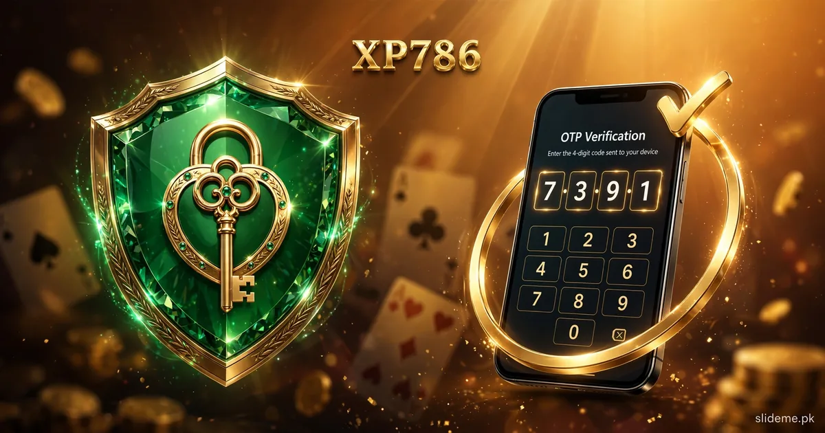XP786 Game login dashboard on phone with OTP security
