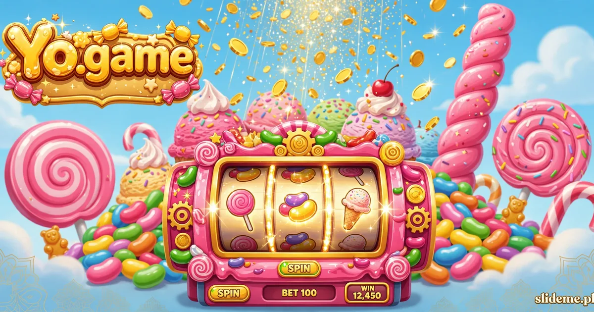 Yogame candy-themed slot machines with lollipops and gold coins