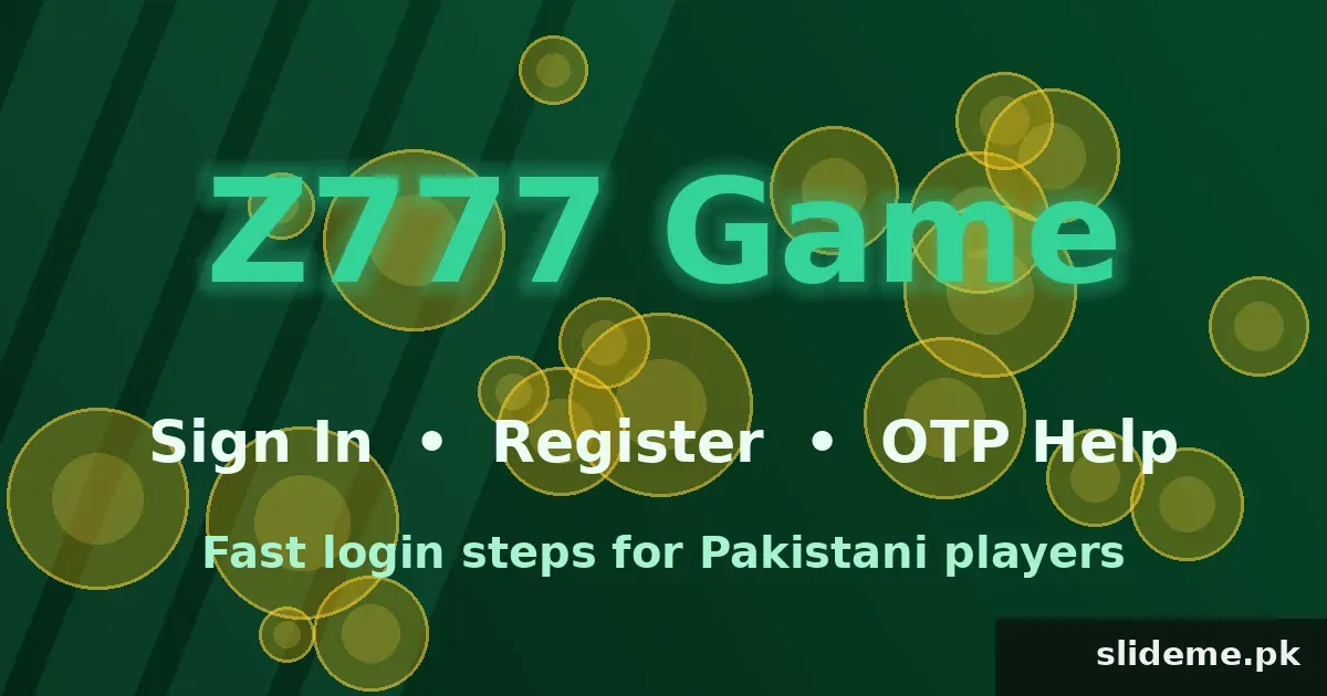 Z777 Game sign in, register and OTP help banner
