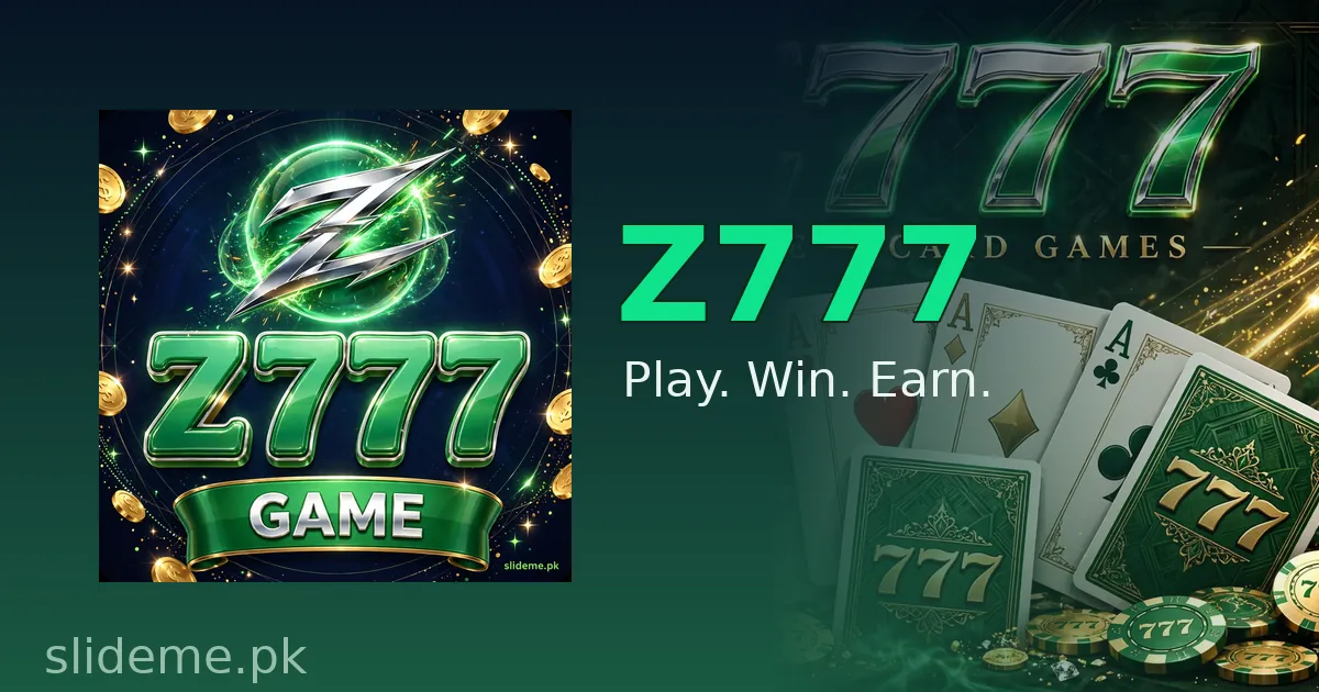 Z777 Game app icon and brand banner with green Z777 logo on a dark background