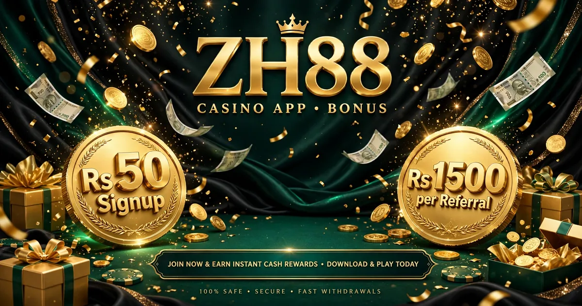 ZH88 Rs 50 signup and Rs 1500 referral bonuses